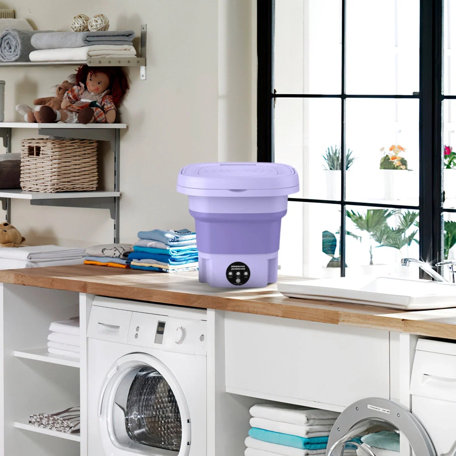 Foldable Mini Laundry Machine ||ABO|| 8-5